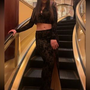 Black Sheer Two-Piece Set